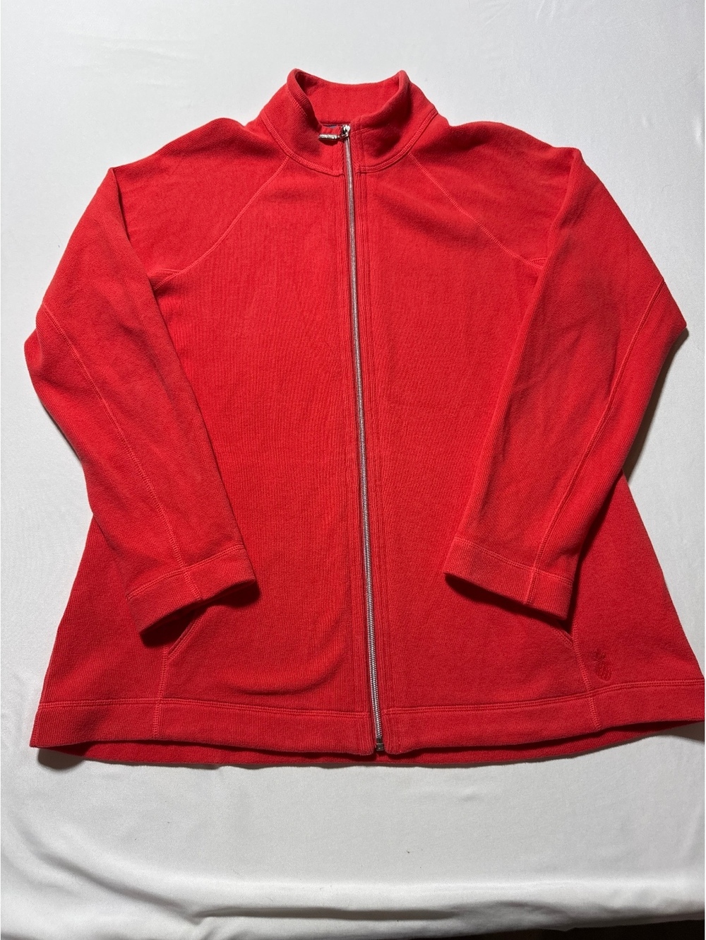 Tommy Bahama L/G Red Zip-Up Cozy Cotton-Spandex Sweater